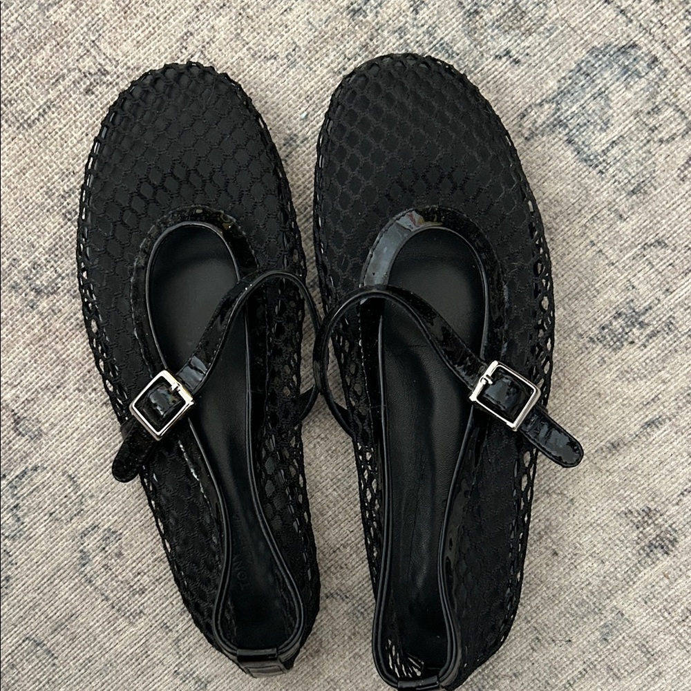 Tony Bianco Mia Black Mesh Flats